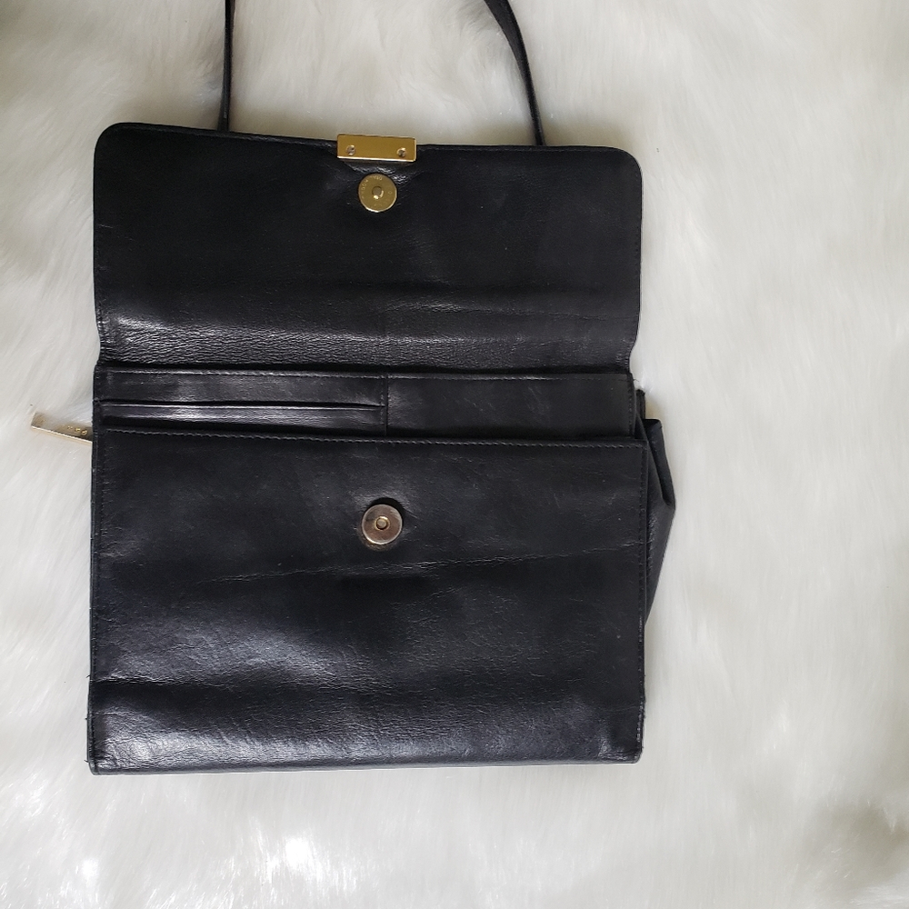 Perlina Black Leather Wallet Cross Body Bag - Picture 8 of 9